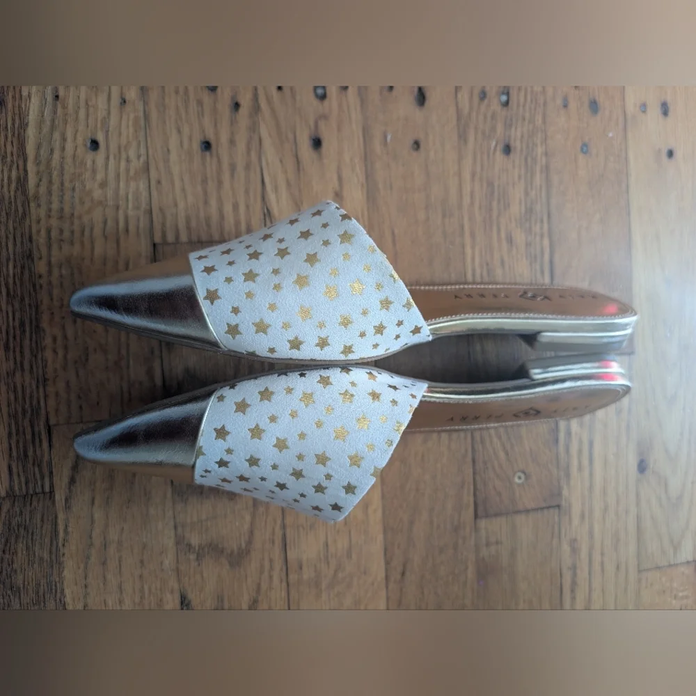 Katy Perry Collections Gold and Cream Star Mules - Picture 3 of 6
